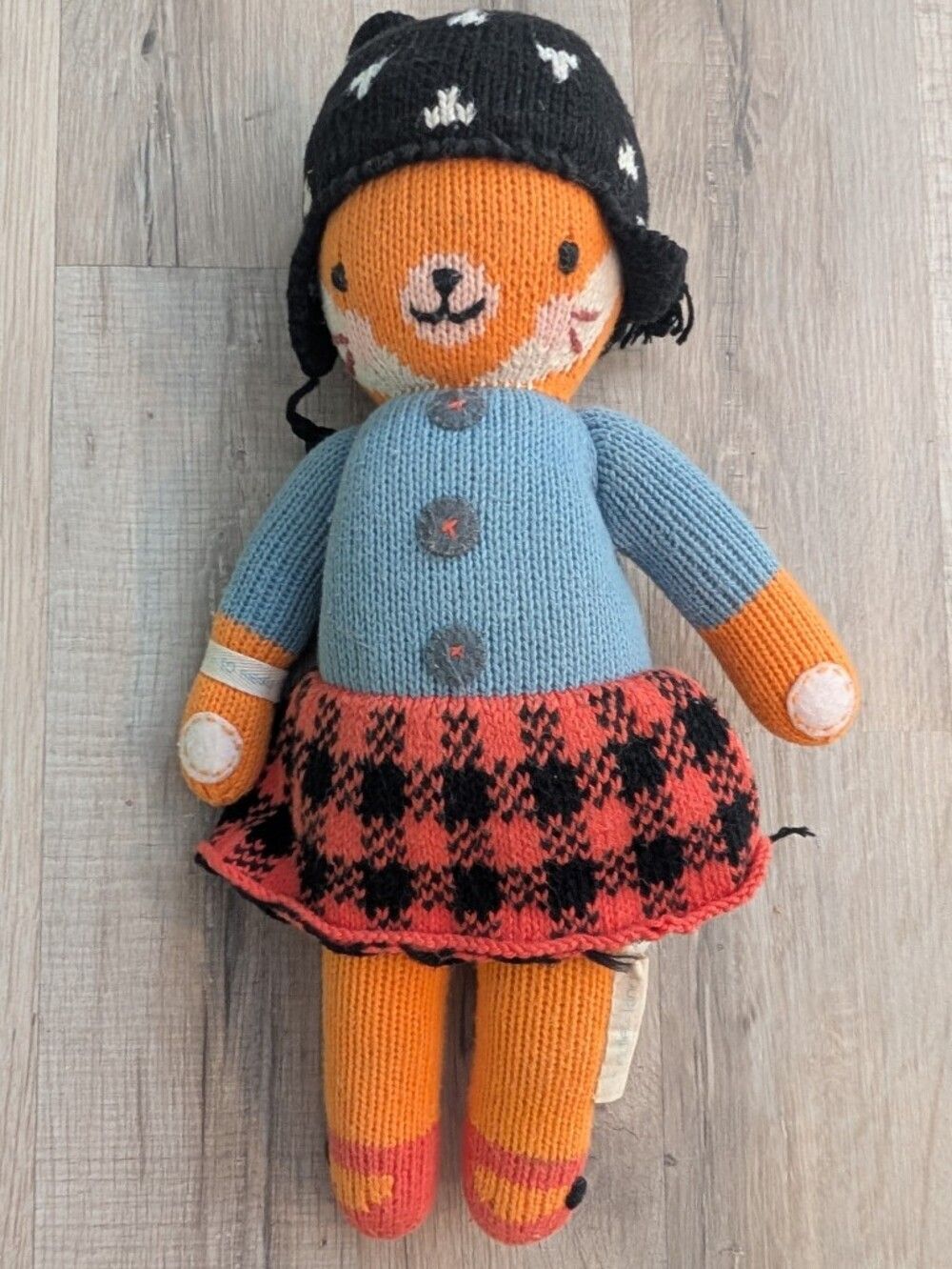 Cuddle + Kind Sadie Fox Hand-Knit Plush Doll in Dress 14 Inch